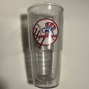 Clear New York Yankees Baseball MLB
Logo Tumbler with Red and Blue Accent